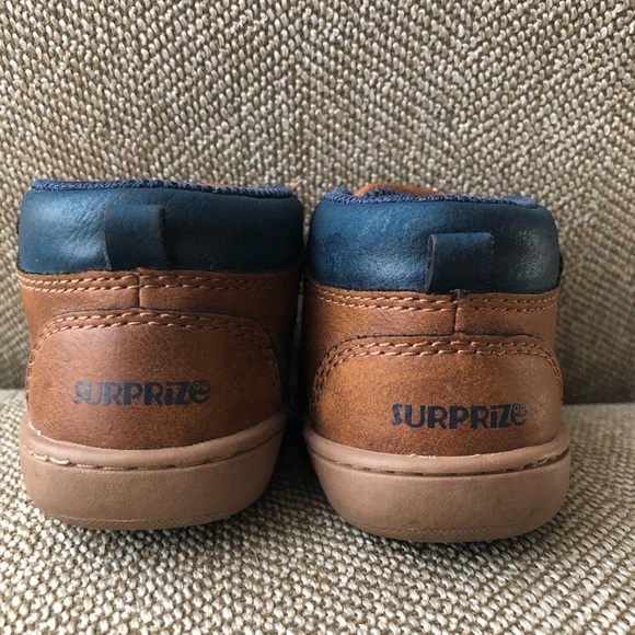 Stride Rite Boys Branly Brown/Navy Faux Leather Bootie w/Toe Bumper. Size 3M. - Picture 5 of 11